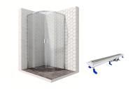 Душевой уголок Ambassador Queen 11011102-ST3, полукруглый, линейный трап, 100х100