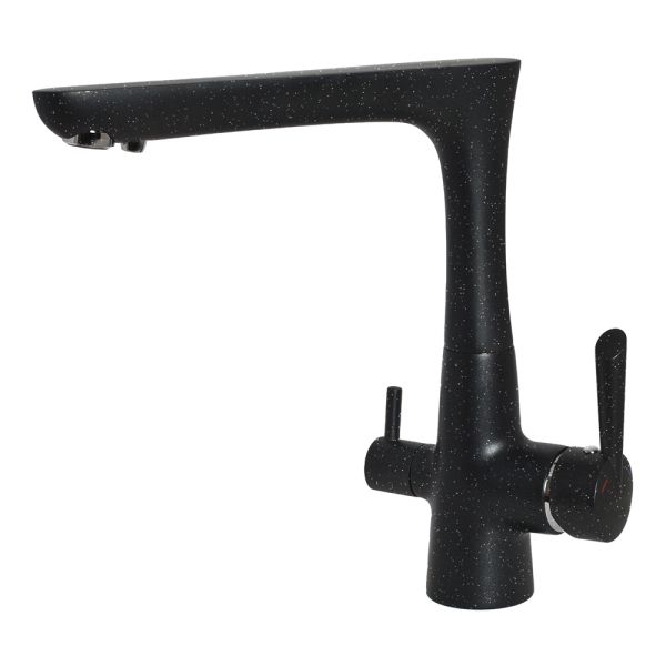 Смеситель для кухни с подключением фильтра GranFest 3223, черный