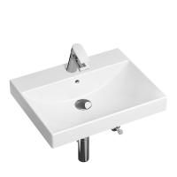 Комплект 5 в 1 Lavinia Boho Bathroom Sink 21510314, врезная фарфоровая раковина 60 см, смеситель, латунный сифон, донный клапан quick-clac, угловые вентили 2 шт.