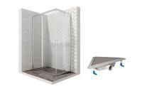 Душевой уголок Ambassador Kingston 14011101-ST15, прямоугольный, угловой трап, 120х80