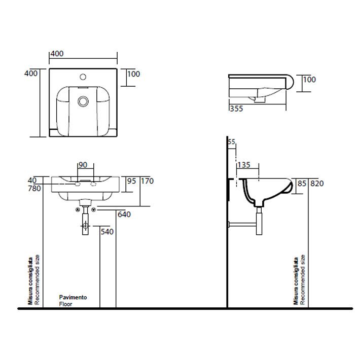 KERASAN Inka Project Раковина INKA 40x40x35,5 с 1 отв под смеситель,цвет белый KERASAN Inka Project Раковина INKA 40x40x35,5 с 1 отв под смеситель,цвет белый