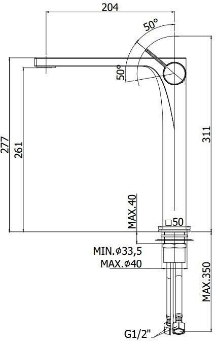 Смеситель для раковины Paffoni Rock RO081CR