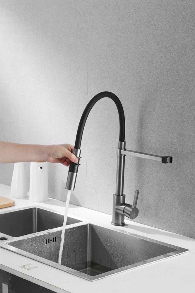 Смеситель для кухни Rose R133T, пепельный