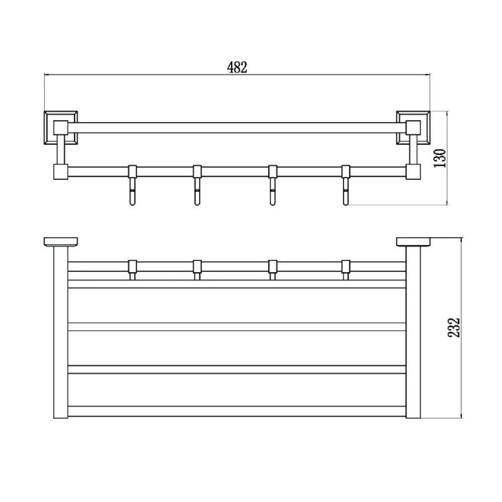 Полка для полотенец Savol S-509544, хром