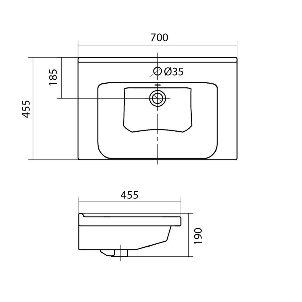 Раковина Santek Миранда 1.WH30.2.250, 70 см, артикул 1.WH30.2.250