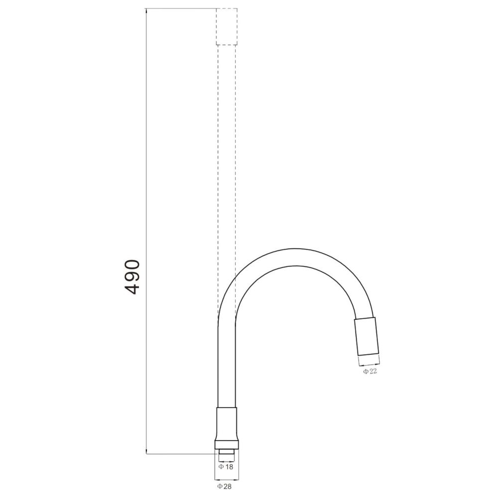 Гибкий излив для кухонного смесителя Savol S-CG09L, зеленый
