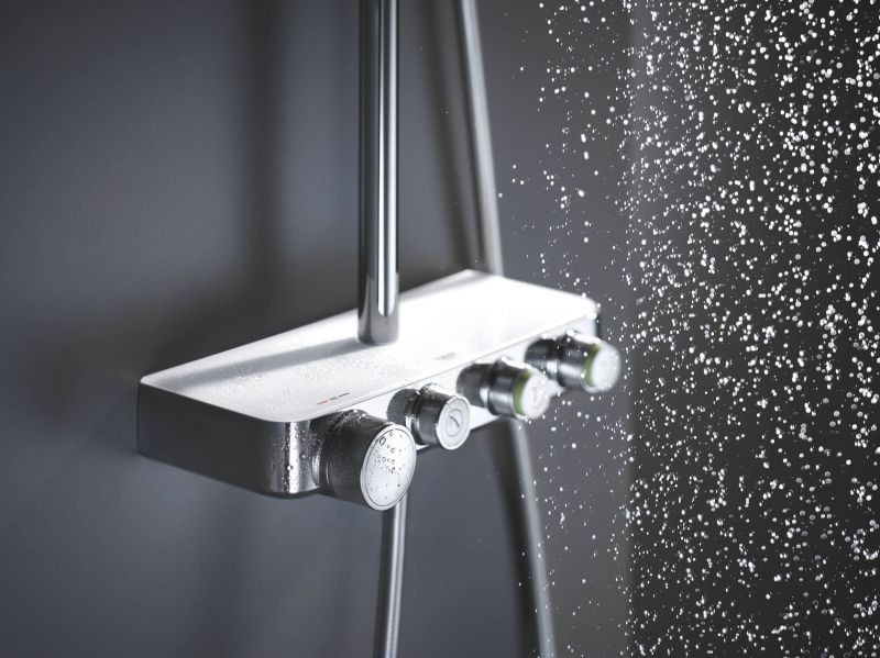 Душевая система GROHE Euphoria SmartControl 310 DUO Cube с термостатом, белая луна (26508LS0) Душевая система GROHE Euphoria SmartControl 310 DUO Cube с термостатом, белая луна (26508LS0)