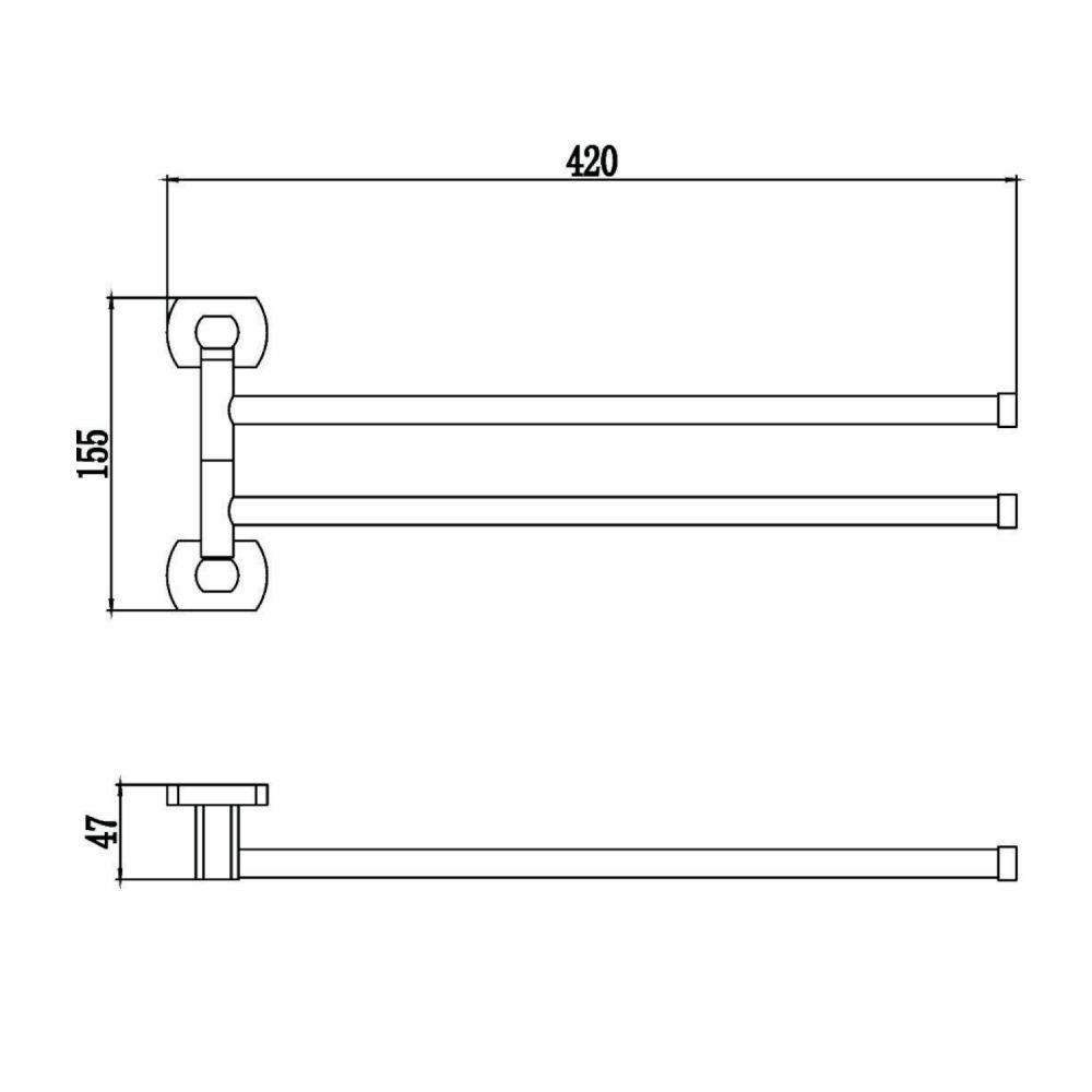 Полотенцедержатель Savol S-009902, хром