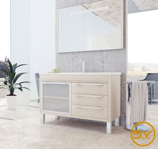 Тумба с раковиной SanVit Новелла Lux 100 knoveln100 в цвете Ral Капучино Тумба с раковиной SanVit Новелла Lux 100 knoveln100 в цвете Ral Капучино