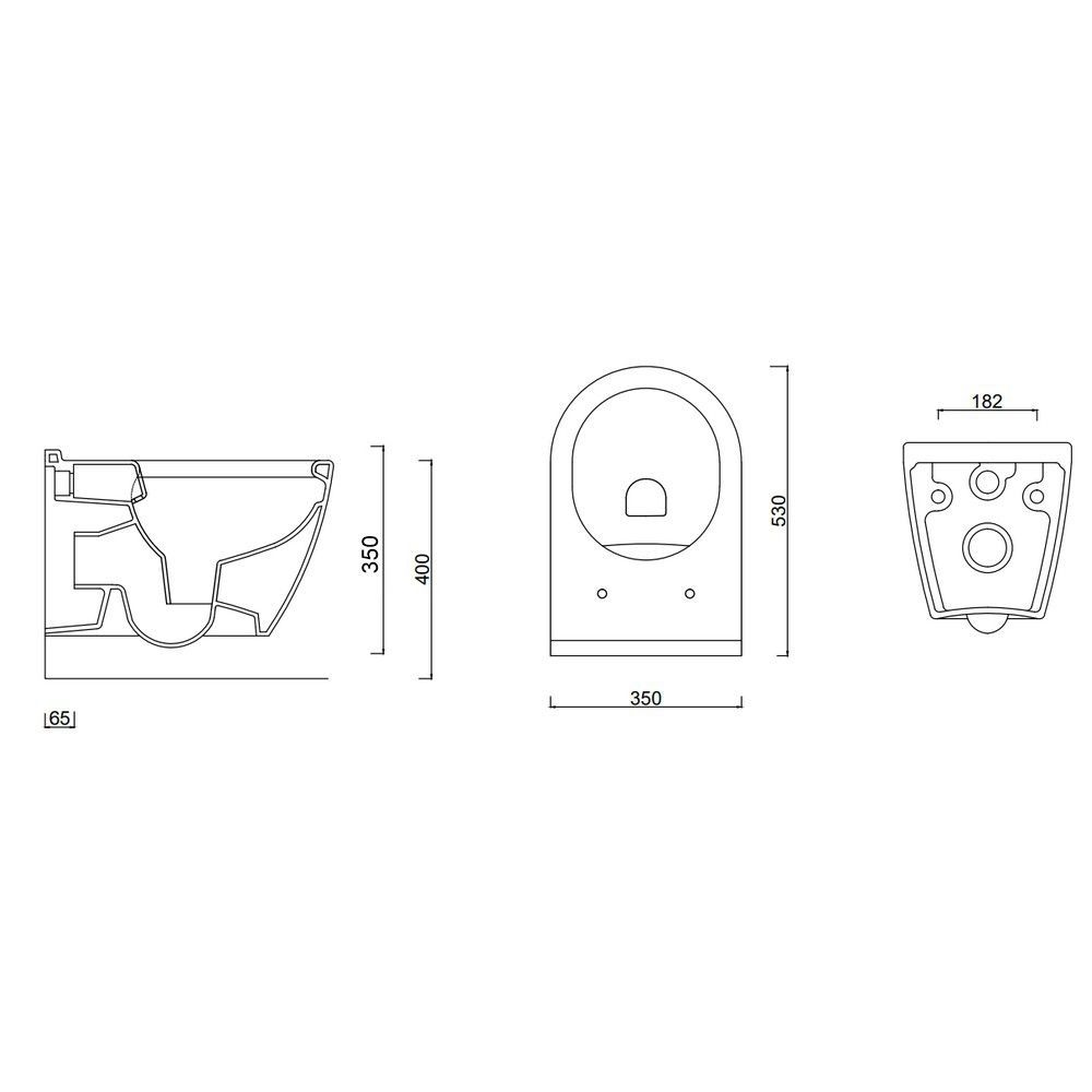 Унитаз подвесной безободковый GURAL Uno 53 см UN31DAK00