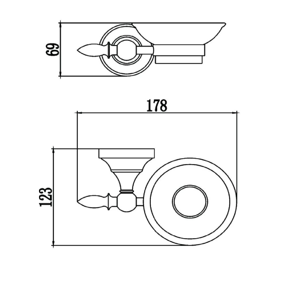 Мыльница Savol S-06859A, хром, артикул S-06859A