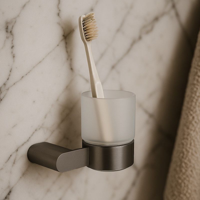 Стакан для ванной комнаты Knotlor SC102GM, оружейная сталь