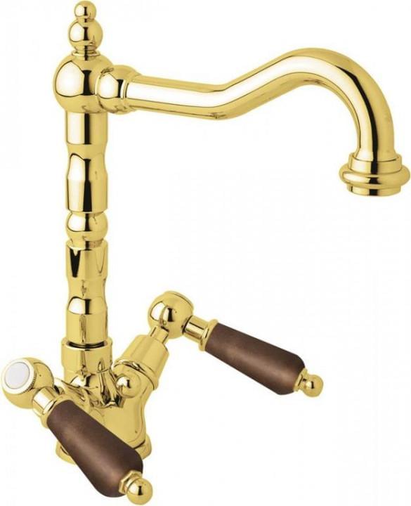 Смеситель Для Раковины CEZARES First Золото (ручки Орех) Opadiris
