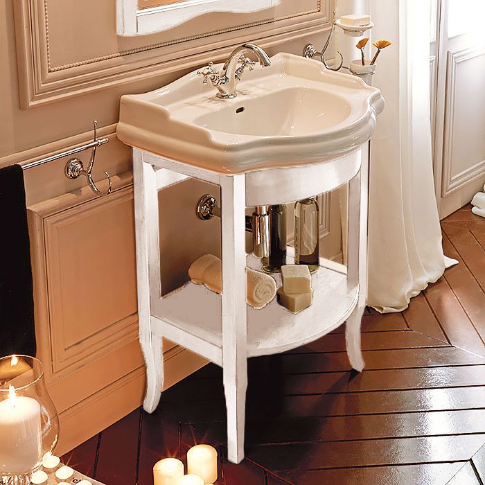 KERASAN Retro 69, раковина 69*52см с 1 отв., цвет: белый, артикул 104601*1