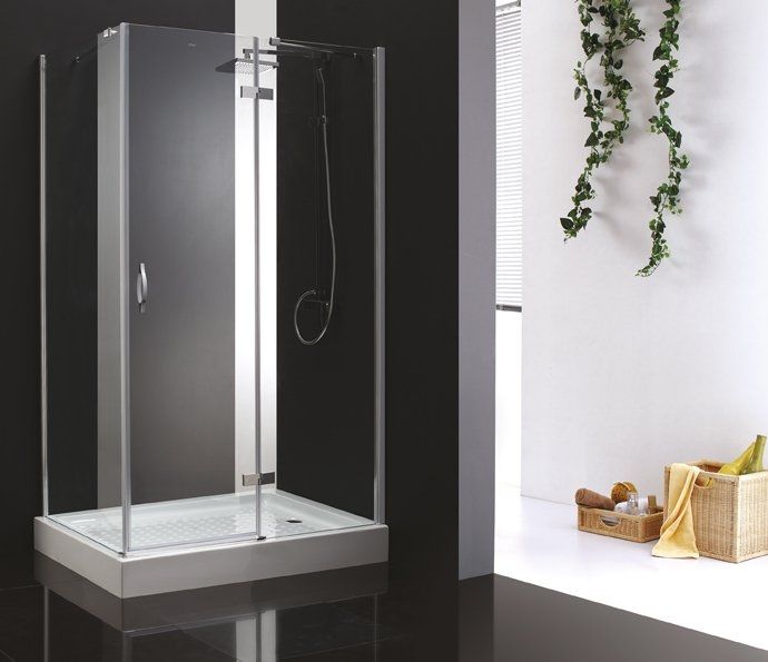 Душевой уголок Cezares Bergamo AH-1 120x90 L профиль Хром стекло прозрачное
