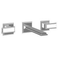 Gessi Eleganza Встраиваемый смеситель для раковины на 3 отверстия, без донного клапана, с изливом(внешние части), цвет: Finox