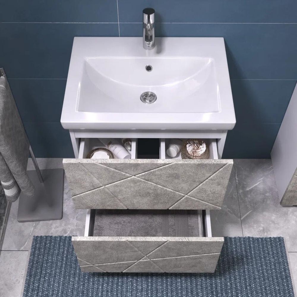 Тумба под раковину напольная VIGO Geometry 015 бетон, 60 см, артикул 015 бетон