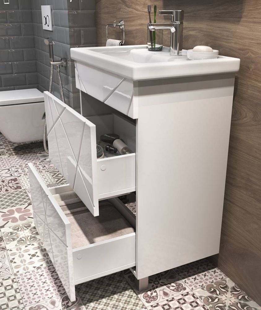 Тумба с раковиной напольная VIGO Geometry tn.GEO.COM.60.2Y, 60 см, артикул tn.GEO.COM.60.2Y-com