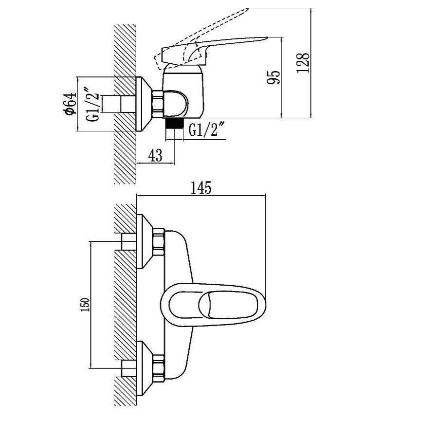Смеситель для душа Fmark FM3004, хром