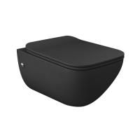 GESSI Origini Total Look Унитаз подвесной 474х358х350 мм, с сиденьем микролифт, петли хром, с сифоном, цвет Matt Black Ceramic