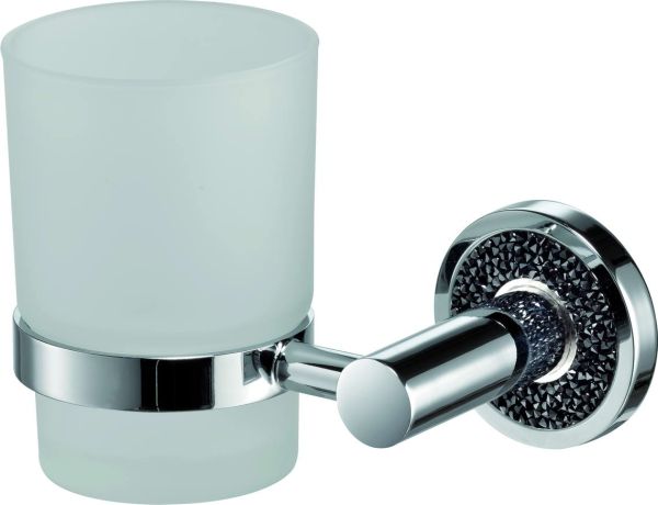 Sanibano Ebano, настенный стеклянный стакан, цвет хром-кристаллы Swarovski black