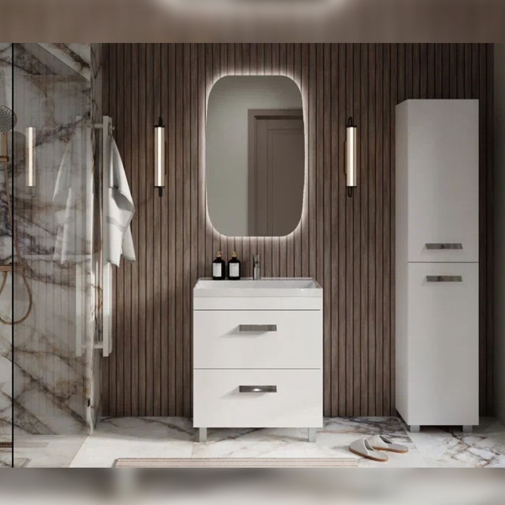 Тумба под раковину напольная Velvex Orlando tn.ORL.CLA.70.2Y белый матовый, 70 см, артикул tn.ORL.CLA.70.2Y белый матовый