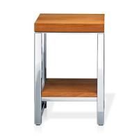 Decor Walther Wood HM Табурет 30x30x44см, цвет: сталь полированная / светлый бук ЗАКАЗ ПО ЗАПРОСУ