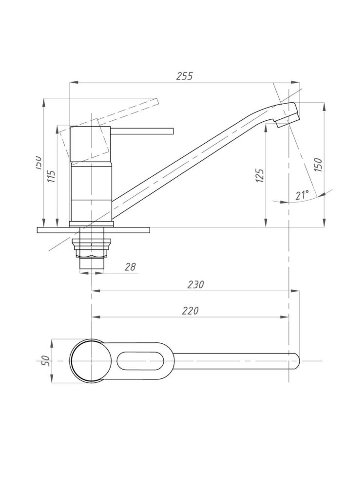 Смеситель для кухни ПСМ-ПРОФСАН PSM-425-008 ПЛЮС тип См-МОЦБА, См-УмОЦБА, артикул PSM-425-008