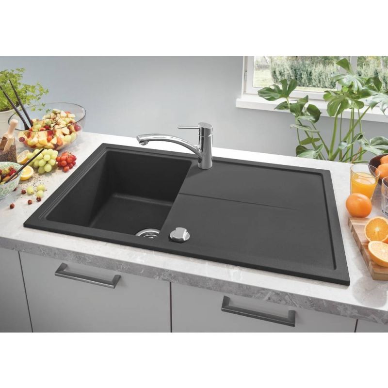 Мойка GROHE K400, 860 x 500 мм, черный гранит (31640AP0) Мойка GROHE K400, 860 x 500 мм, черный гранит (31640AP0)