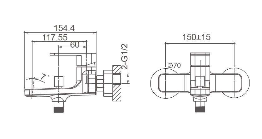 Смеситель для ванны WONZON & WOGHAND ARNIE, Хром (WW-693101-CR)