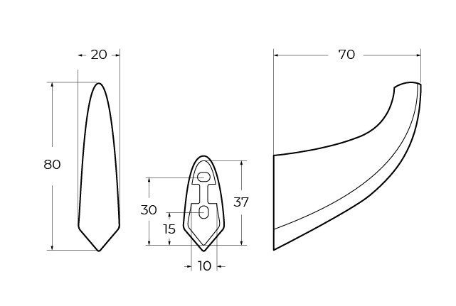 LINER-HK-GM Крючок, исполнение оружейная сталь, артикул LINER-HK-GM