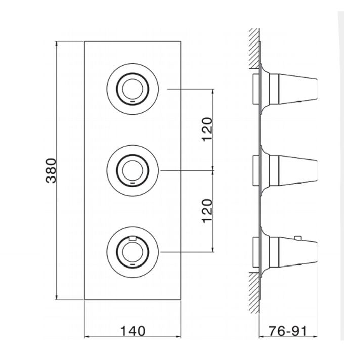 CISAL Встраиваемая часть термостатического смесителя 3/4" с двумя запорными вентилями, артикул ZA01V20004