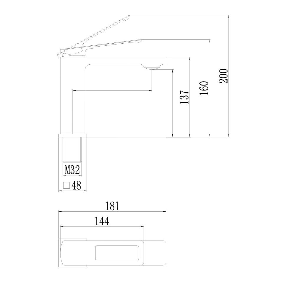 Смеситель для раковины Savol S-009001C, бронза