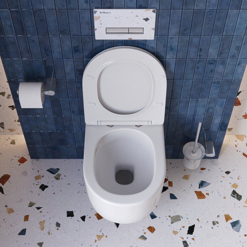 SOFT-TOR Унитаз подвесной безободковый со смывом "Торнадо", с сиденьем дюропласт soft close, BB084CH-TOR/SC, артикул BB084CH-TOR/SC