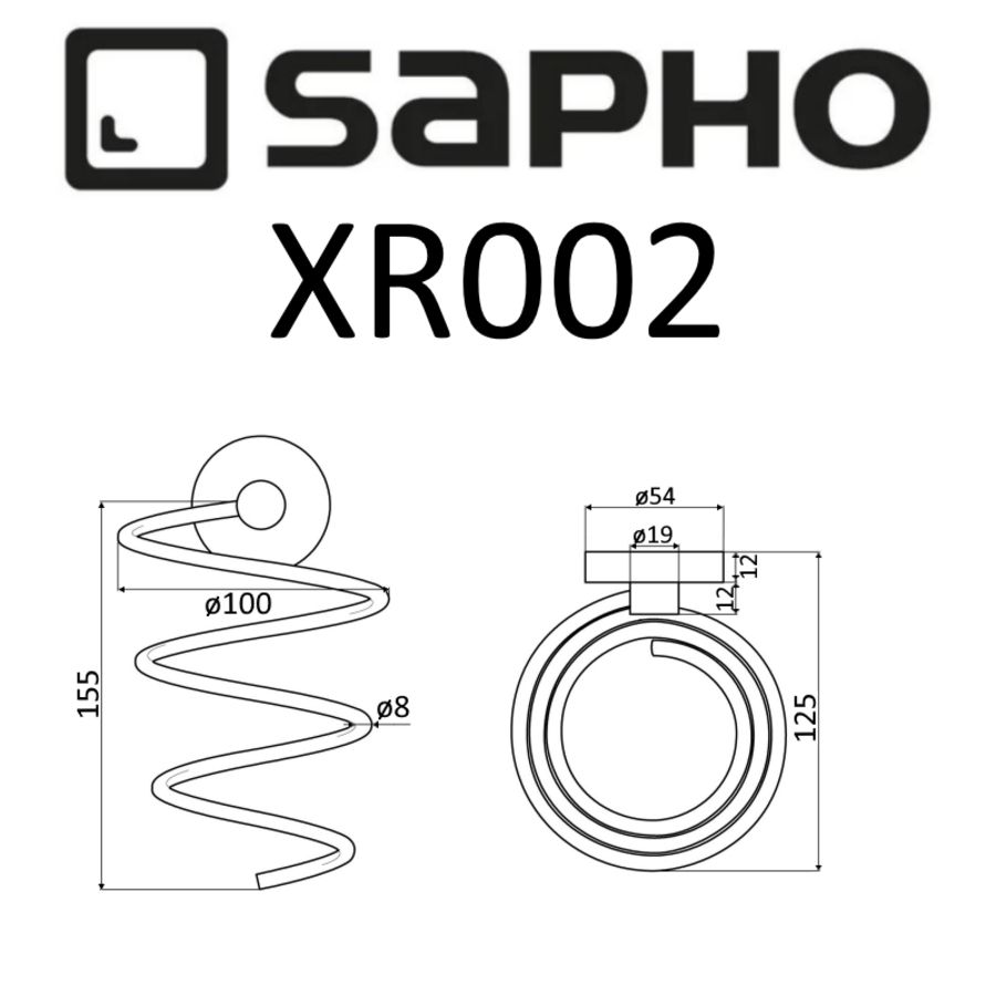 Держатель для фена X-ROUND в виде спирали, латунь, хром, Sapho