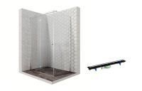 Душевой уголок Ambassador Diamond 12011107L-PR2, прямоугольный, линейный трап, 120х80