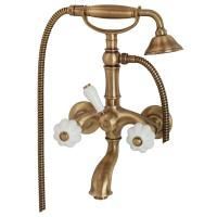 OLIVIA Смеситель для ванны внешний, бел./бронза