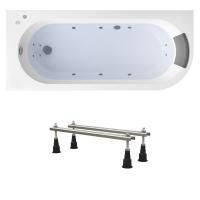 Гидромассажный комплект 4 в 1 Lavinia Boho Art II 36355H00, акриловая ванна 170x72,5 см (левый разворот), ножки с монтажным набором, подголовник, гидромассаж