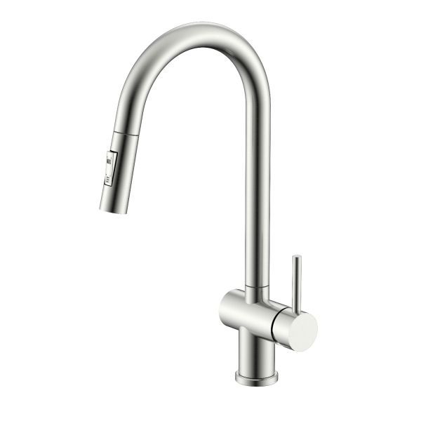 Смеситель для кухни с выдвижным изливом Splenka S204.49.05, сатин