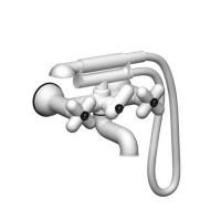 Fantini I Balocchi Смеситель для ванны, настенный, излив 155мм, с ручн.душем, цвет: белый матовый