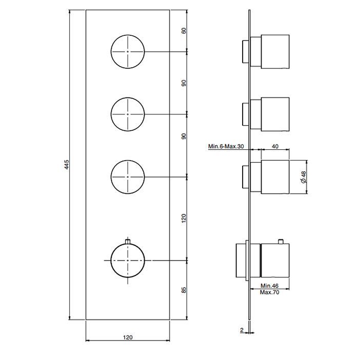 Внутренняя часть, Fima Carlo Frattini, Fimathermbox, назначение-смеситель для душа термостатический