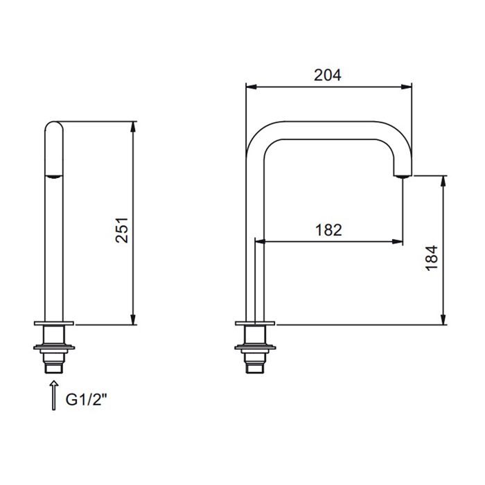 Fantini Fontane Bianche Излив, установка на столешницу, цвет: Matt Gun Metal PVD