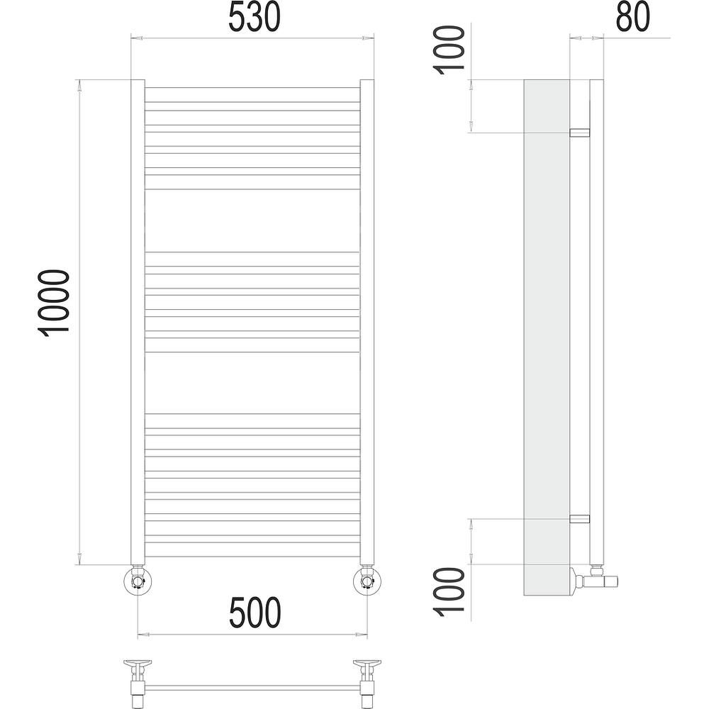 Полотенцесушитель водяной Terminus Тоскана П17 50х100