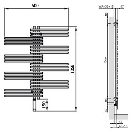 Электрический полотенцесушитель Zehnder Yucca YSEC-090-050/YD Белый