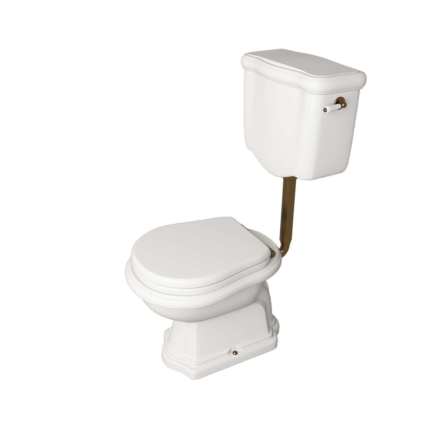 KERASAN Retro Бачок подвесной (для низкой трубы) для унитаза 1011/1010, с боковым отверстием для ручки, (без трубы и механизма слива), цвет белый