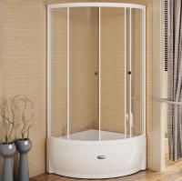 Душевой уголок Radomir 100x100 1-03-1-0-0-0040 с поддоном профиль Белый стекло прозрачное