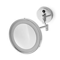 OASIS SQUARE Зеркало косметическое Ø220х410 мм., настенное, увеличение х3, с подсветкой, цвет хром