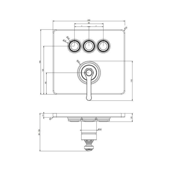 GESSI HI-FI ECLECTIC Смеситель для душа настенный встраиваемый, однорычажный, с 3 запорными кнопками, цвет Хром GESSI HI-FI ECLECTIC Смеситель для душа настенный встраиваемый, однорычажный, с 3 запорными кнопками, цвет Хром