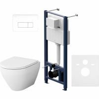 Комплект унитаза с инсталляцией AM.PM Spirit V2.0 FlashClean IS48001.701700 с сиденьем Микролифт и клавишей смыва Белый Комплект унитаза с инсталляцией AM.PM Spirit V2.0 FlashClean IS48001.701700 с сиденьем Микролифт и клавишей смыва Белый