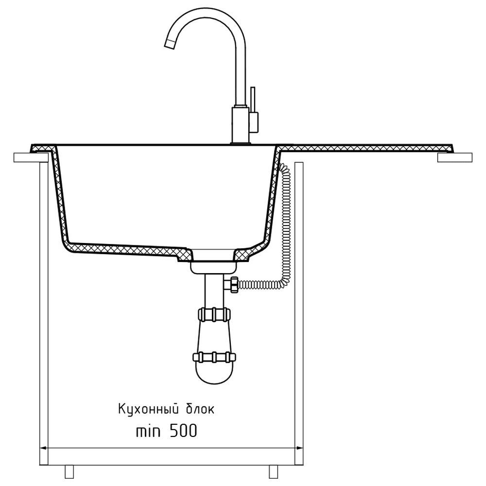 Кухонная мойка GranFest RONDO 750L, терракот, артикул R-750L топаз